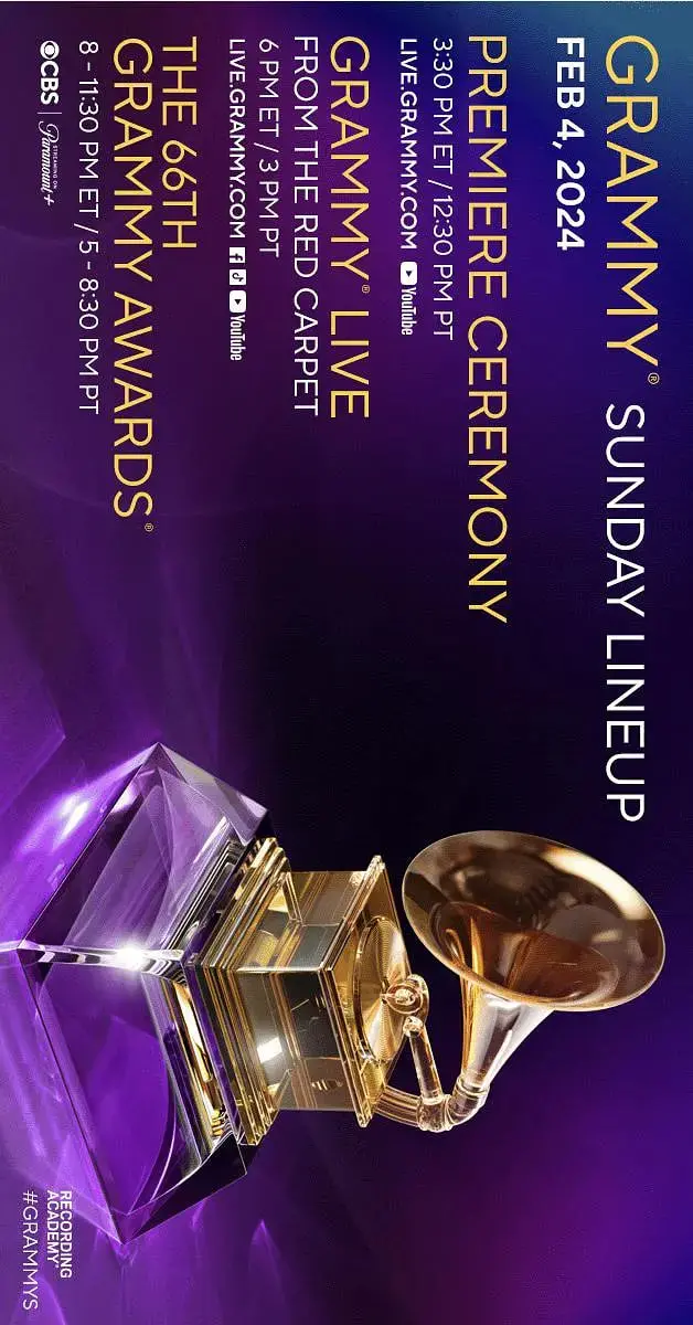 《第66届格莱美奖》：音乐盛宴星光璀璨！谁是最大赢家？年度最佳花落谁家？